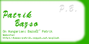 patrik bazso business card